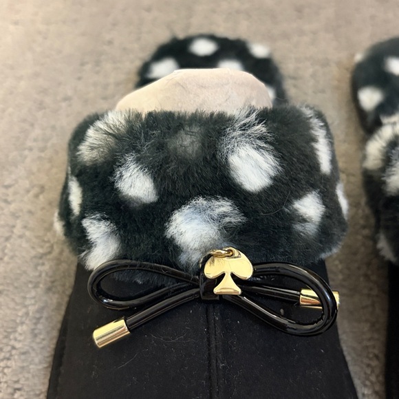 Kate Spade Black and White Polka Dot Slippers NWT - Picture 2 of 4